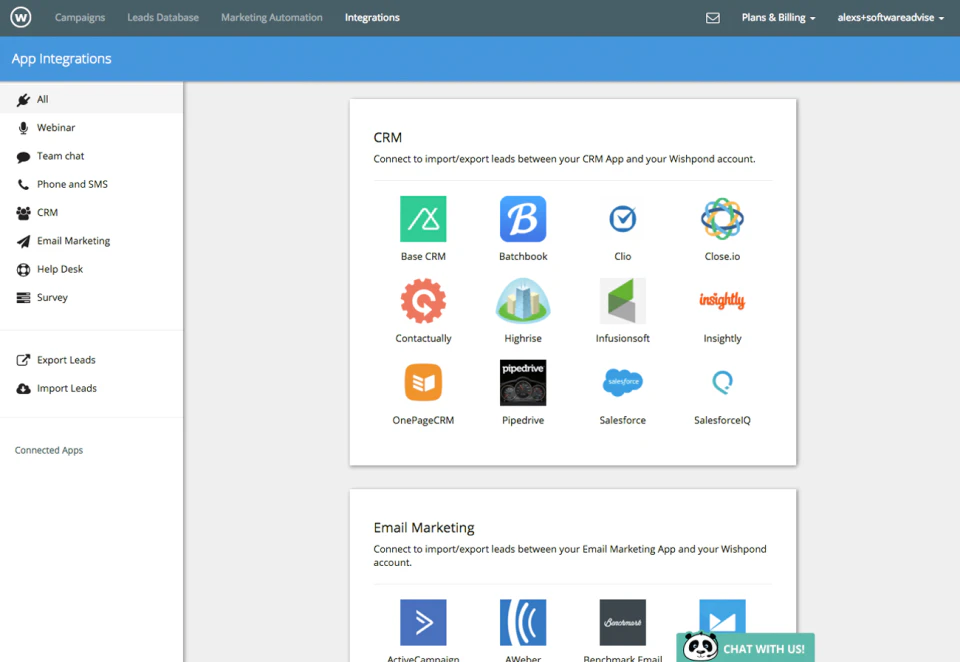 screenshot of Wishpond
