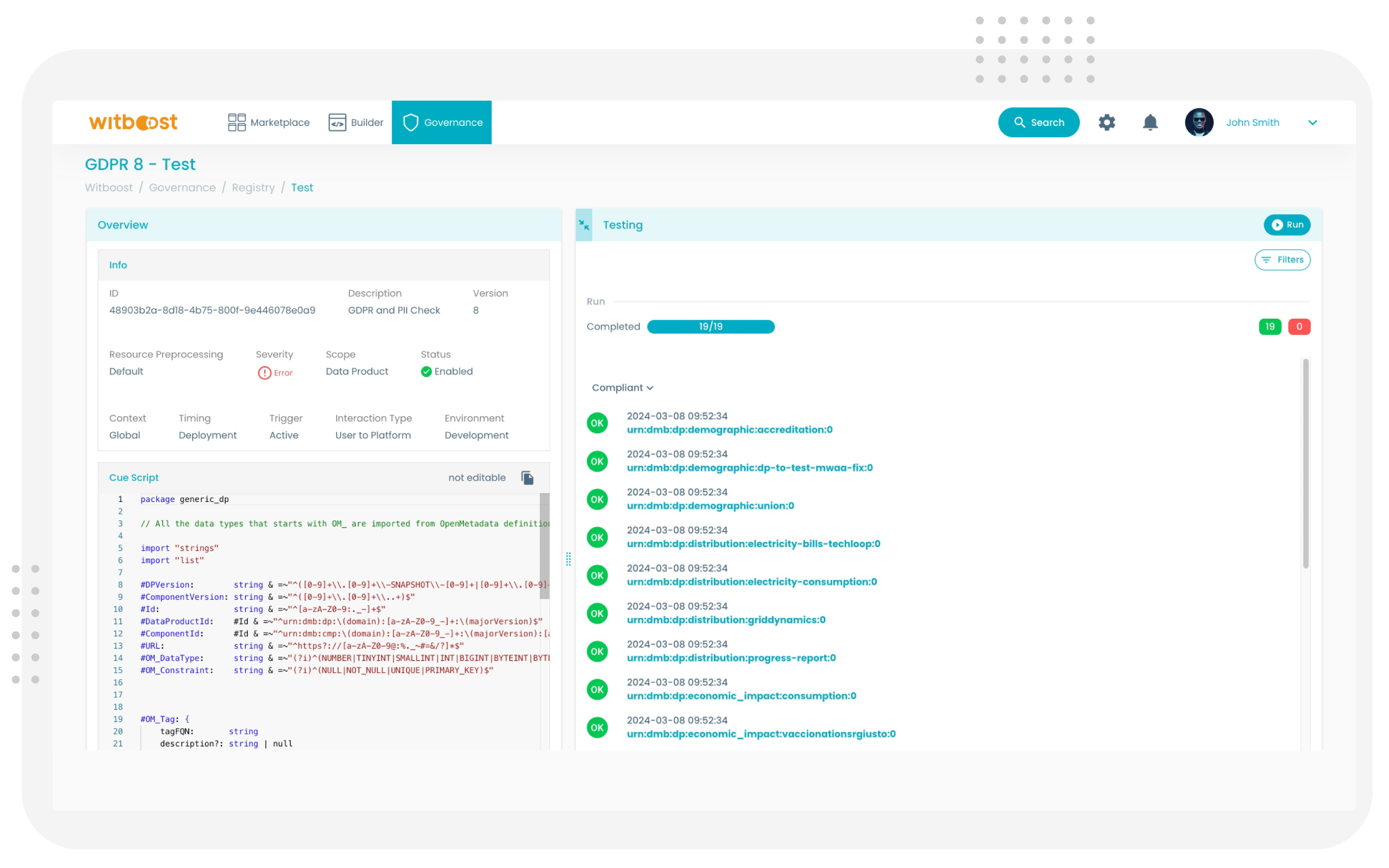 screenshot of Witboost