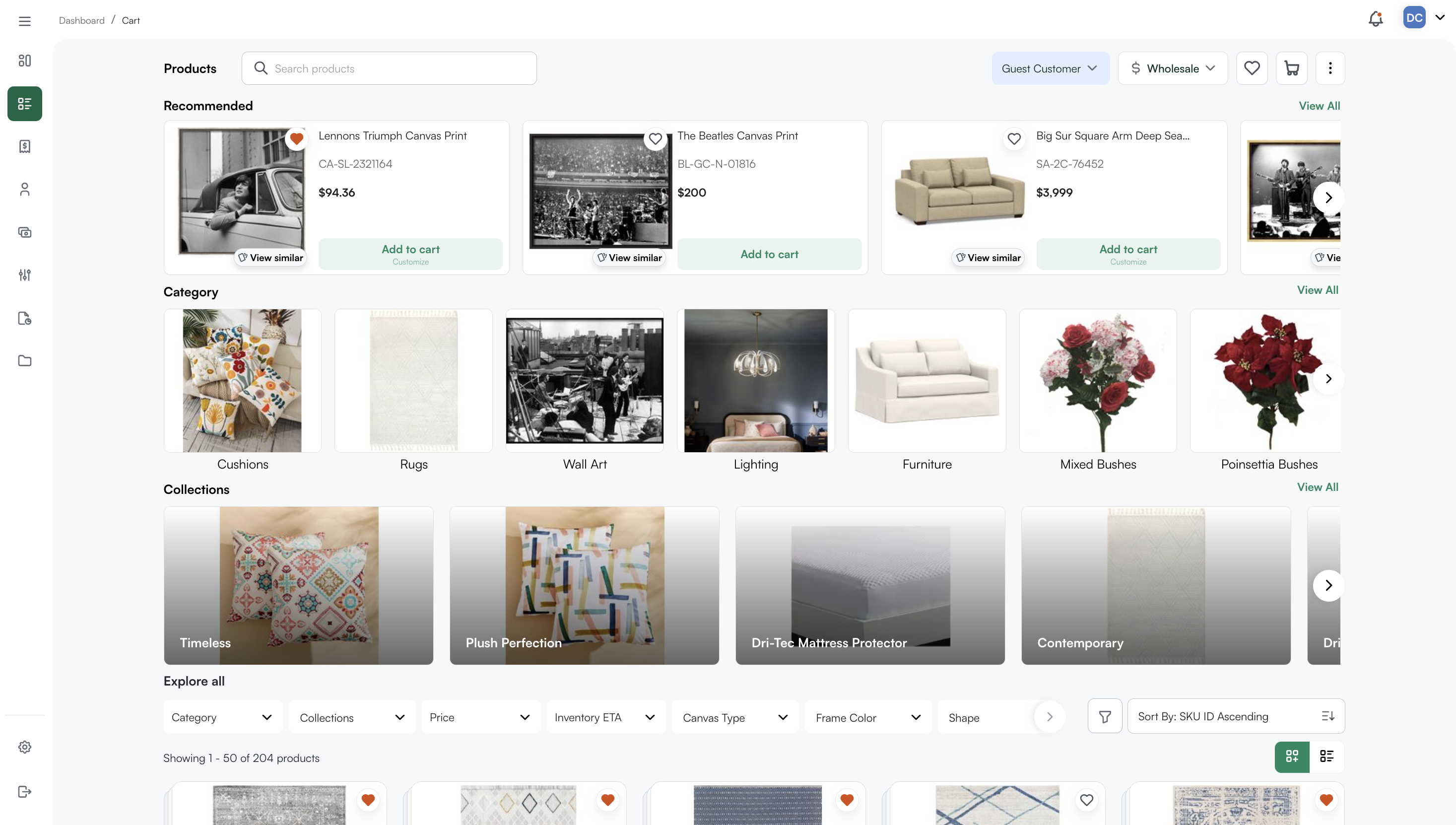 screenshot of WizCommerce