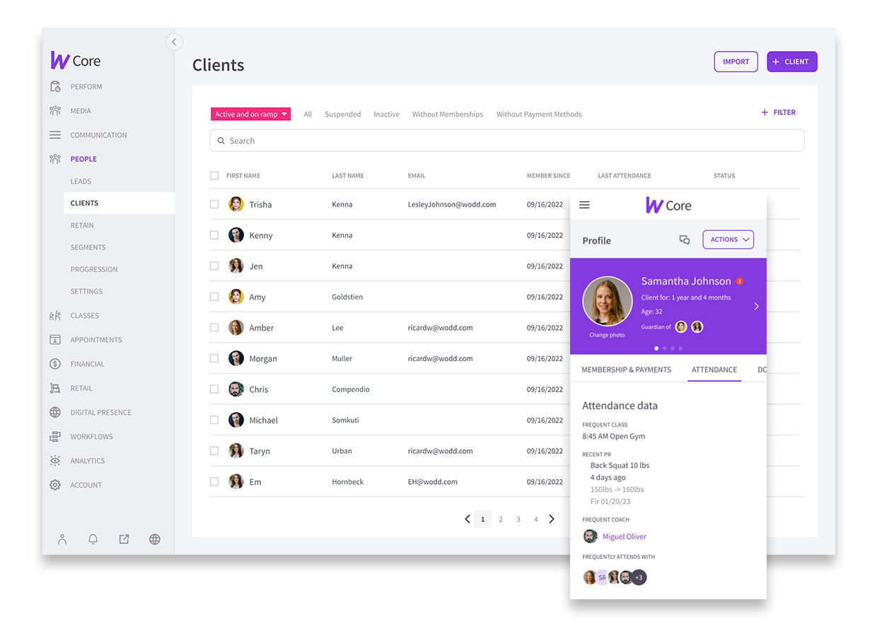 screenshot of Wodify