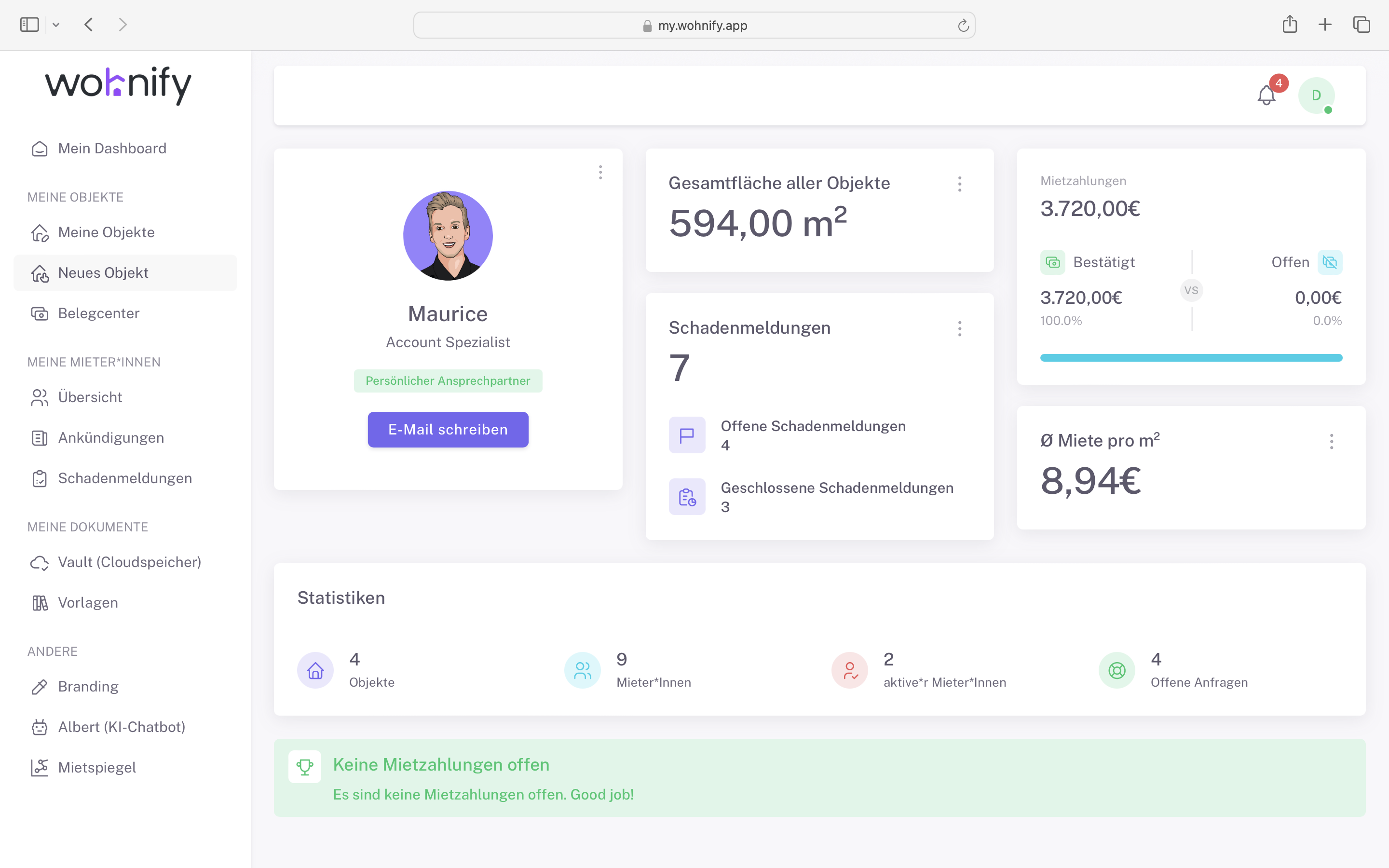 screenshot of Wohnify