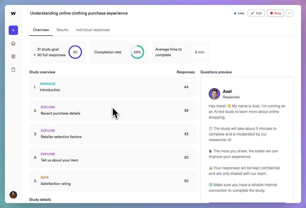 screenshot of Wondering