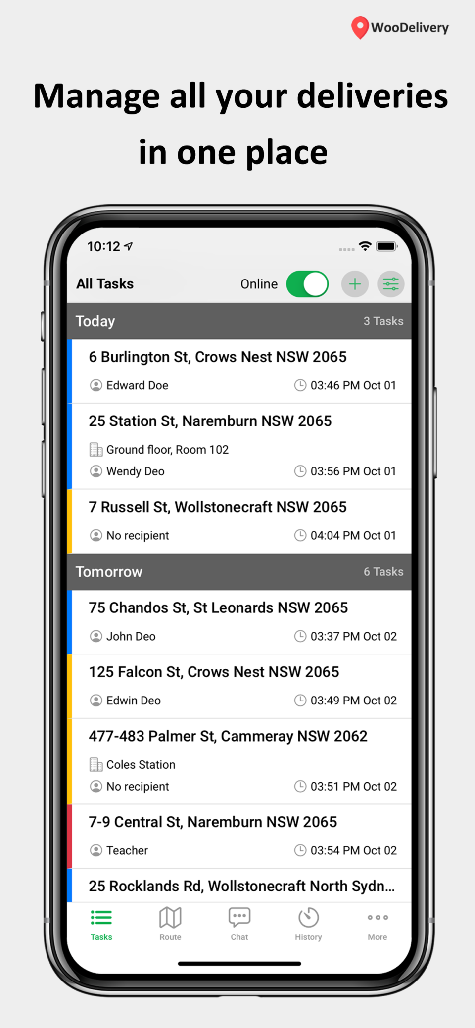 screenshot of WooDelivery