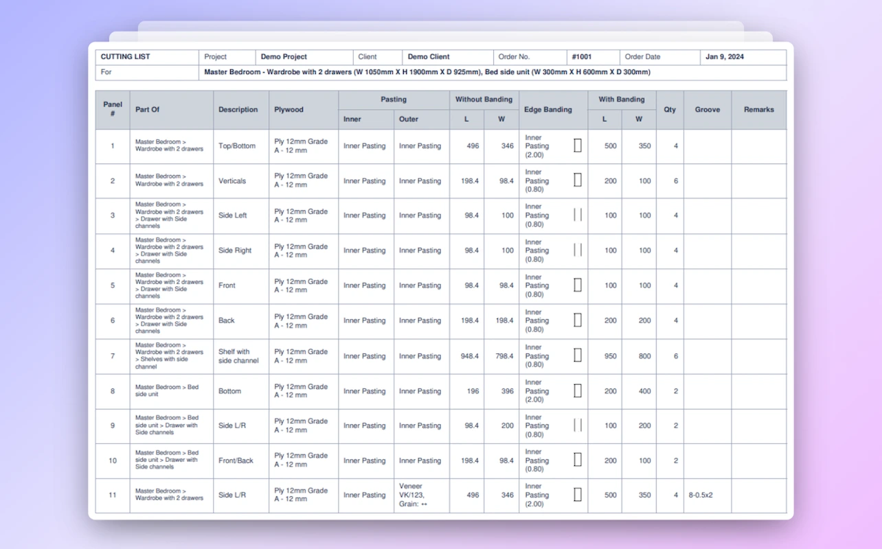 screenshot of Woodwize