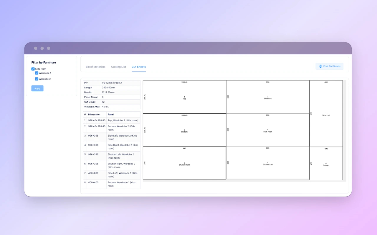 screenshot of Woodwize