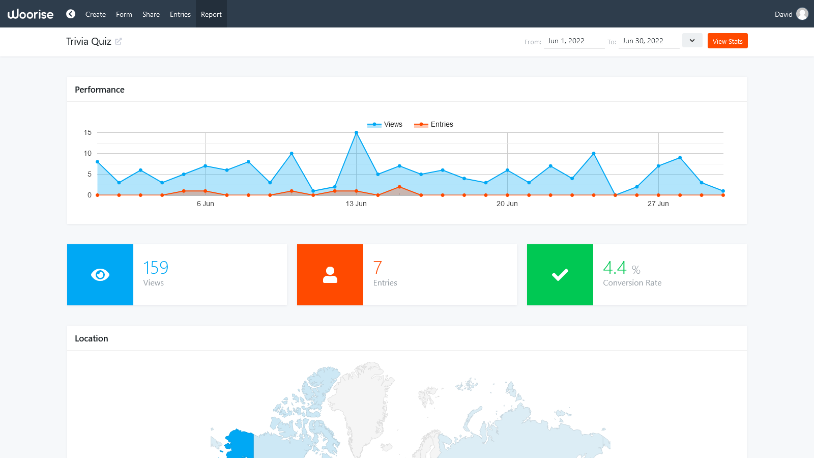 screenshot of Woorise