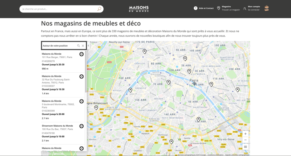 screenshot of Woosmap