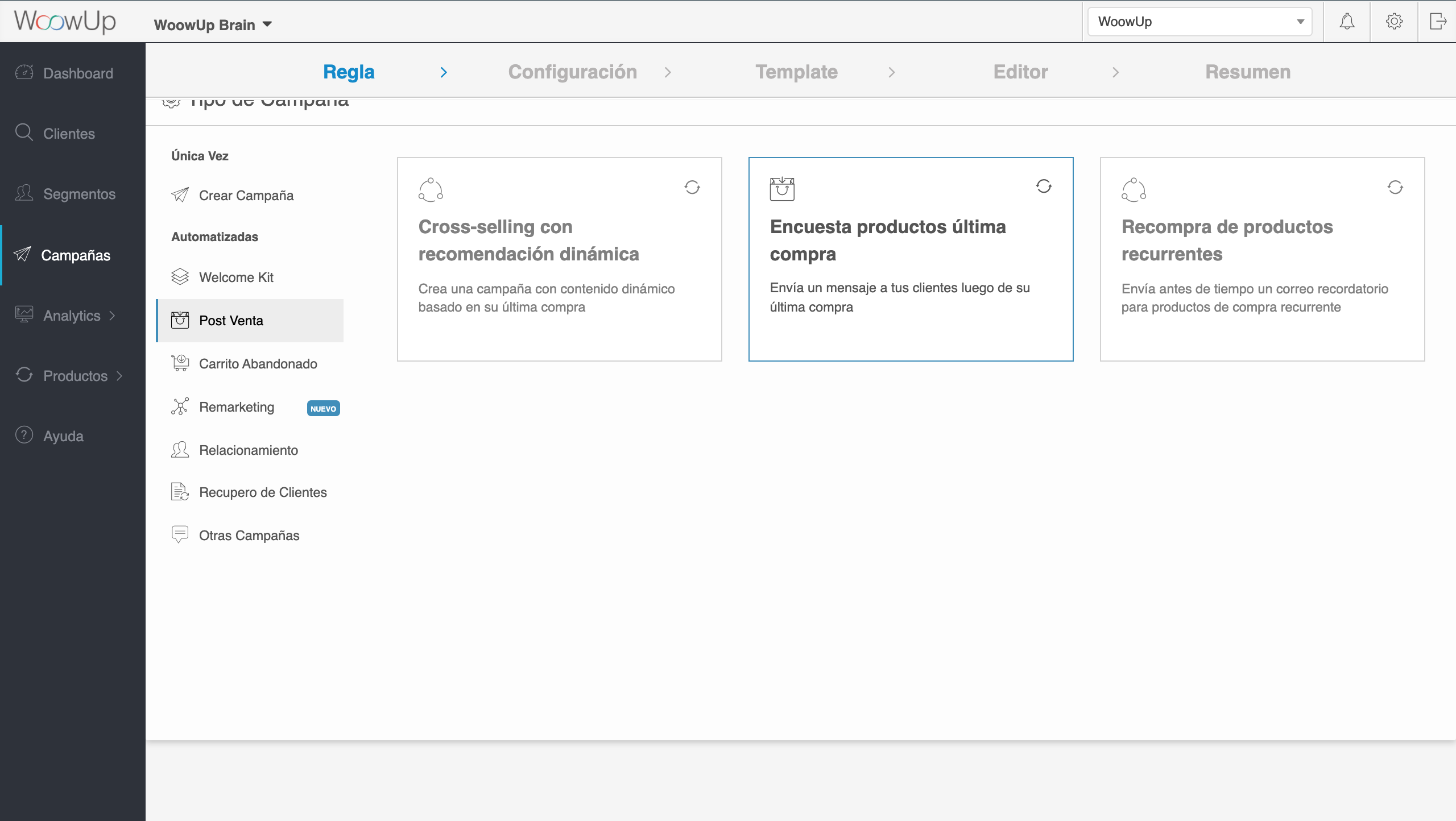 screenshot of WoowUp