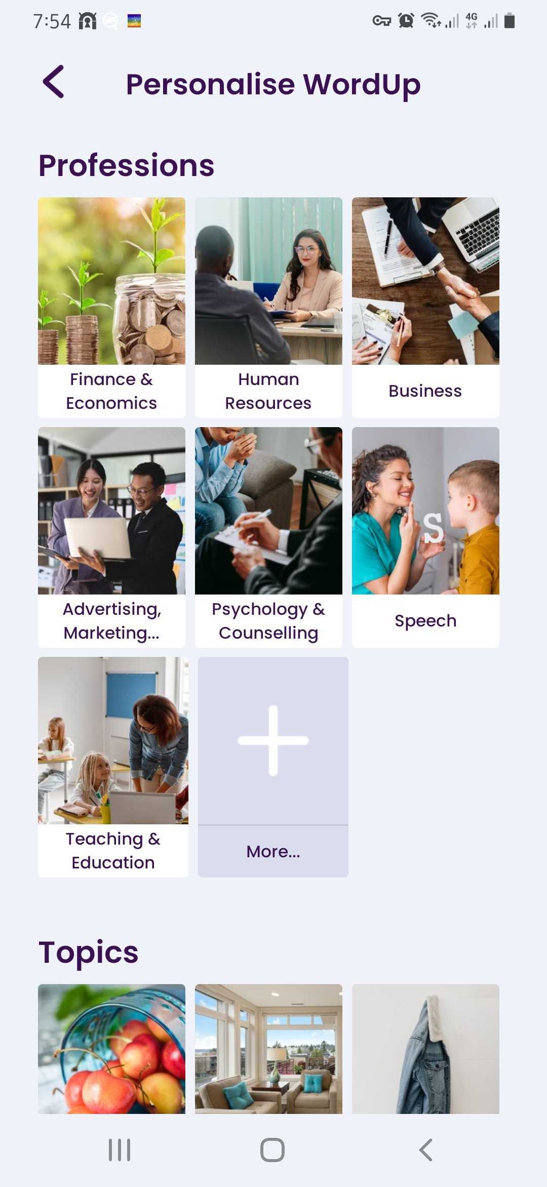 screenshot of WordUp