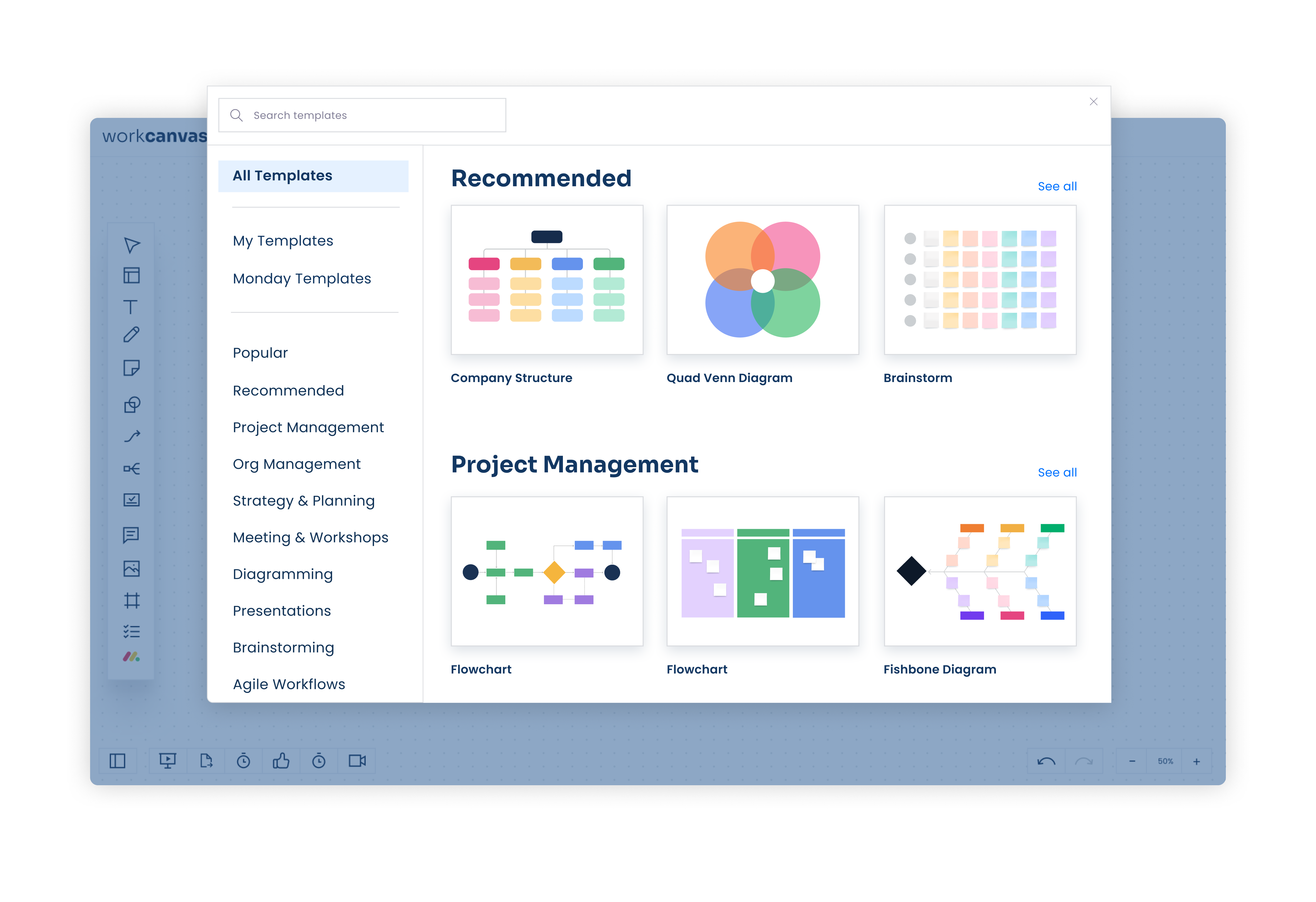 screenshot of WorkCanvas