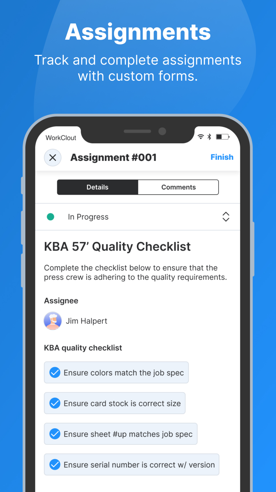 screenshot of WorkClout