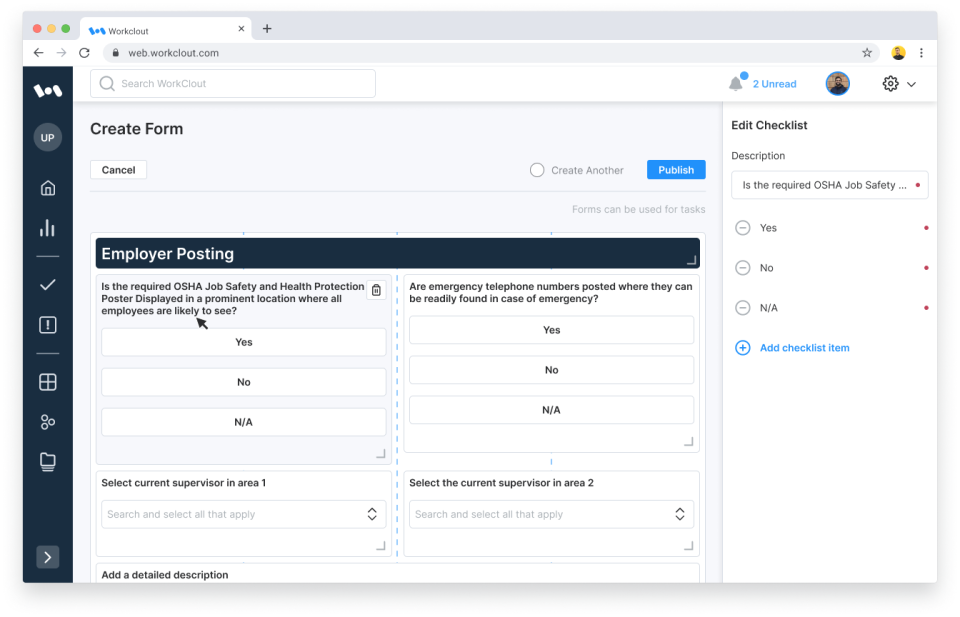 screenshot of WorkClout