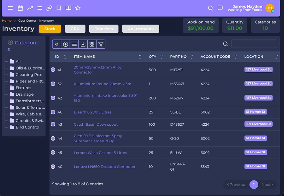 screenshot of WorkDash
