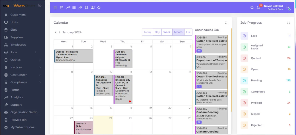 screenshot of WorkDash