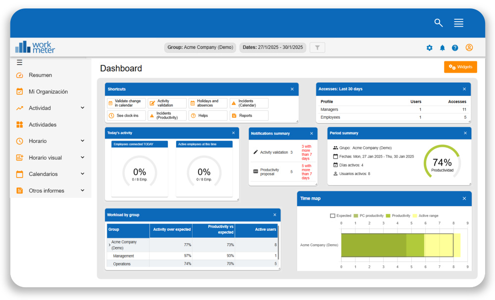 screenshot of WorkMeter