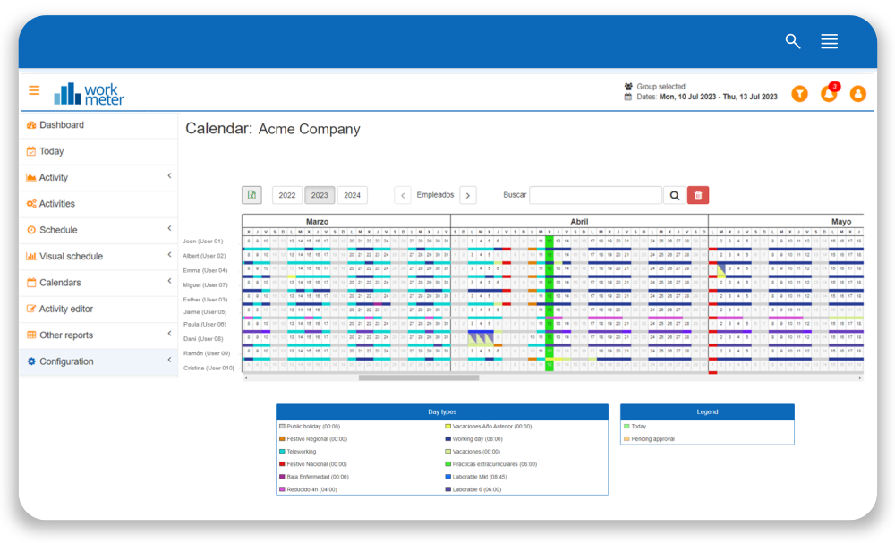 screenshot of WorkMeter
