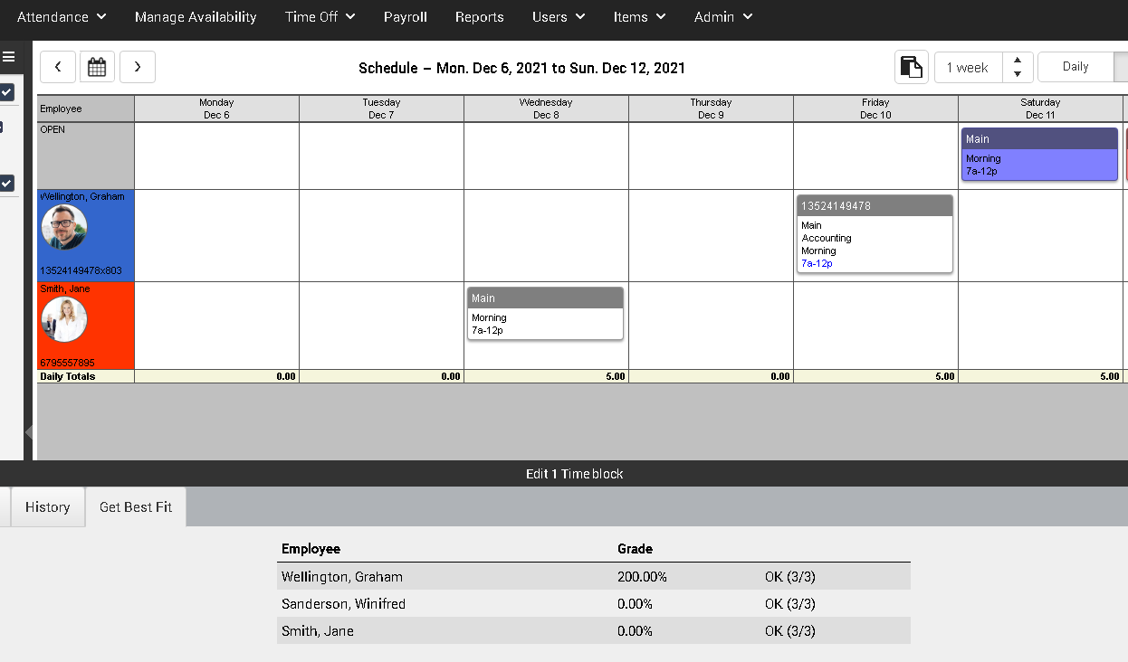 screenshot of WorkSchedule.Net