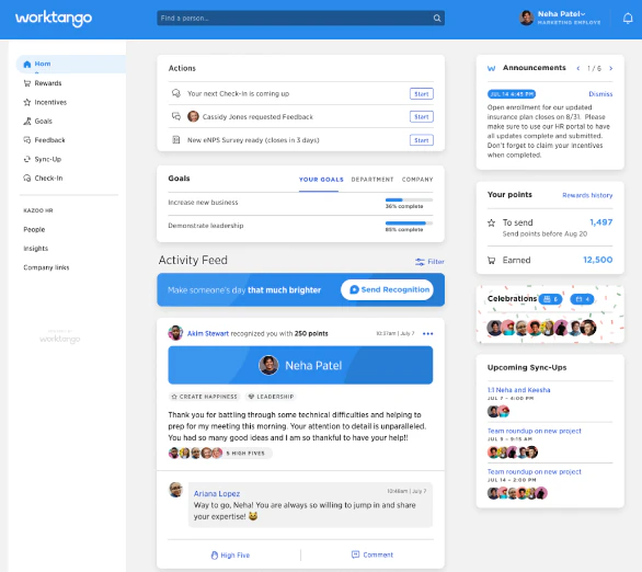 screenshot of WorkTango