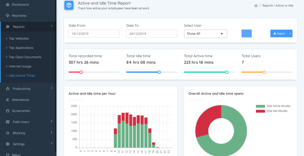 screenshot of WorkTrak