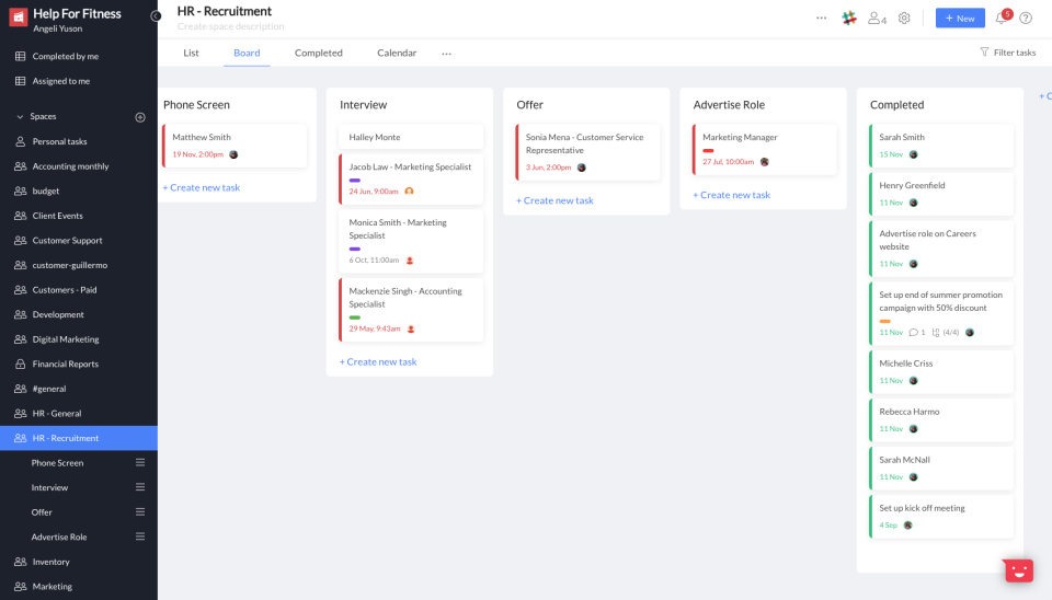screenshot of Workast