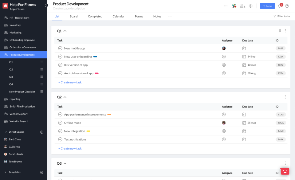 screenshot of Workast