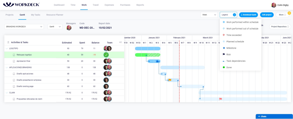 screenshot of Workdeck