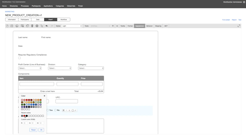 screenshot of WorkflowGen