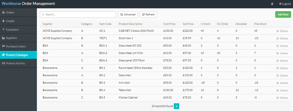 screenshot of Workhorse