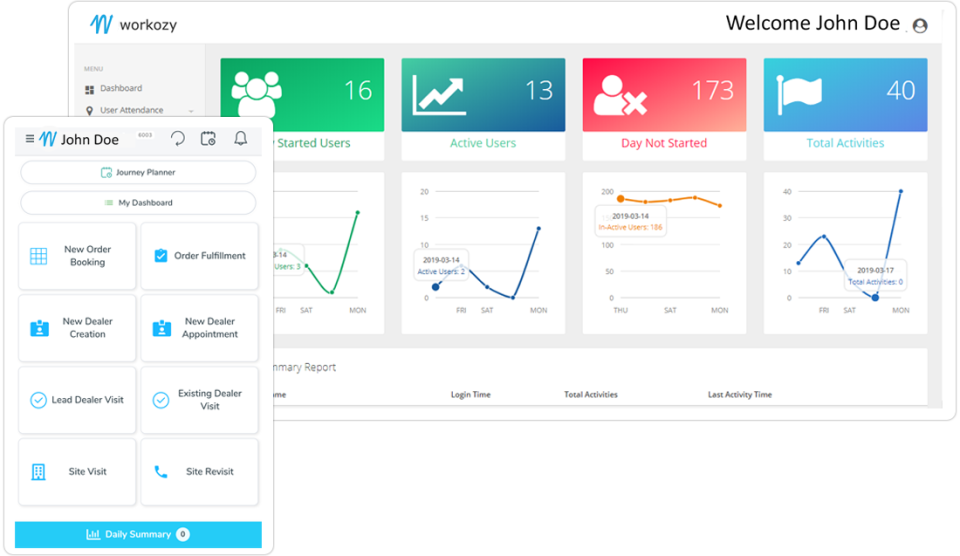 screenshot of Workozy