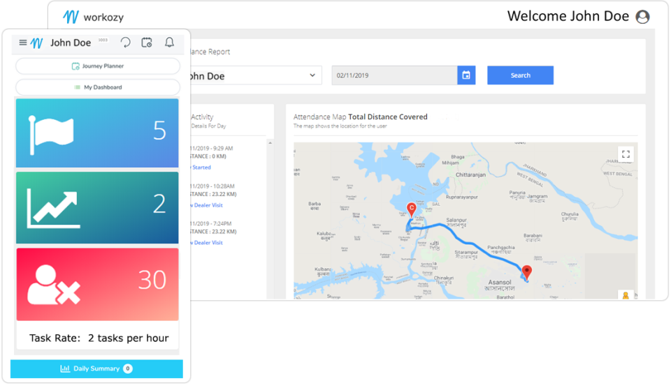screenshot of Workozy