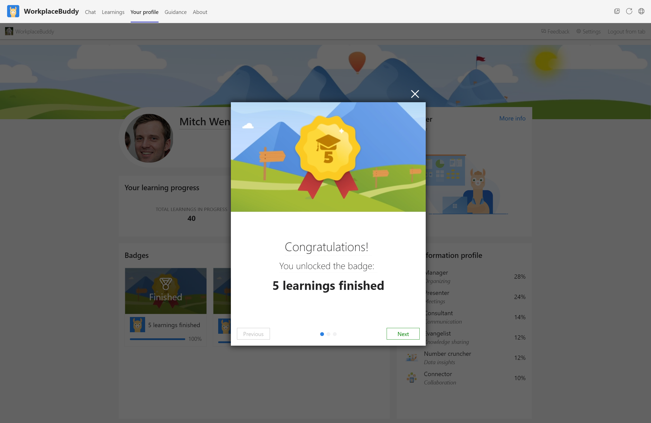 screenshot of WorkplaceBuddy
