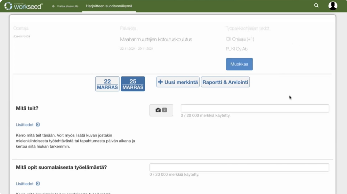 screenshot of Workseed
