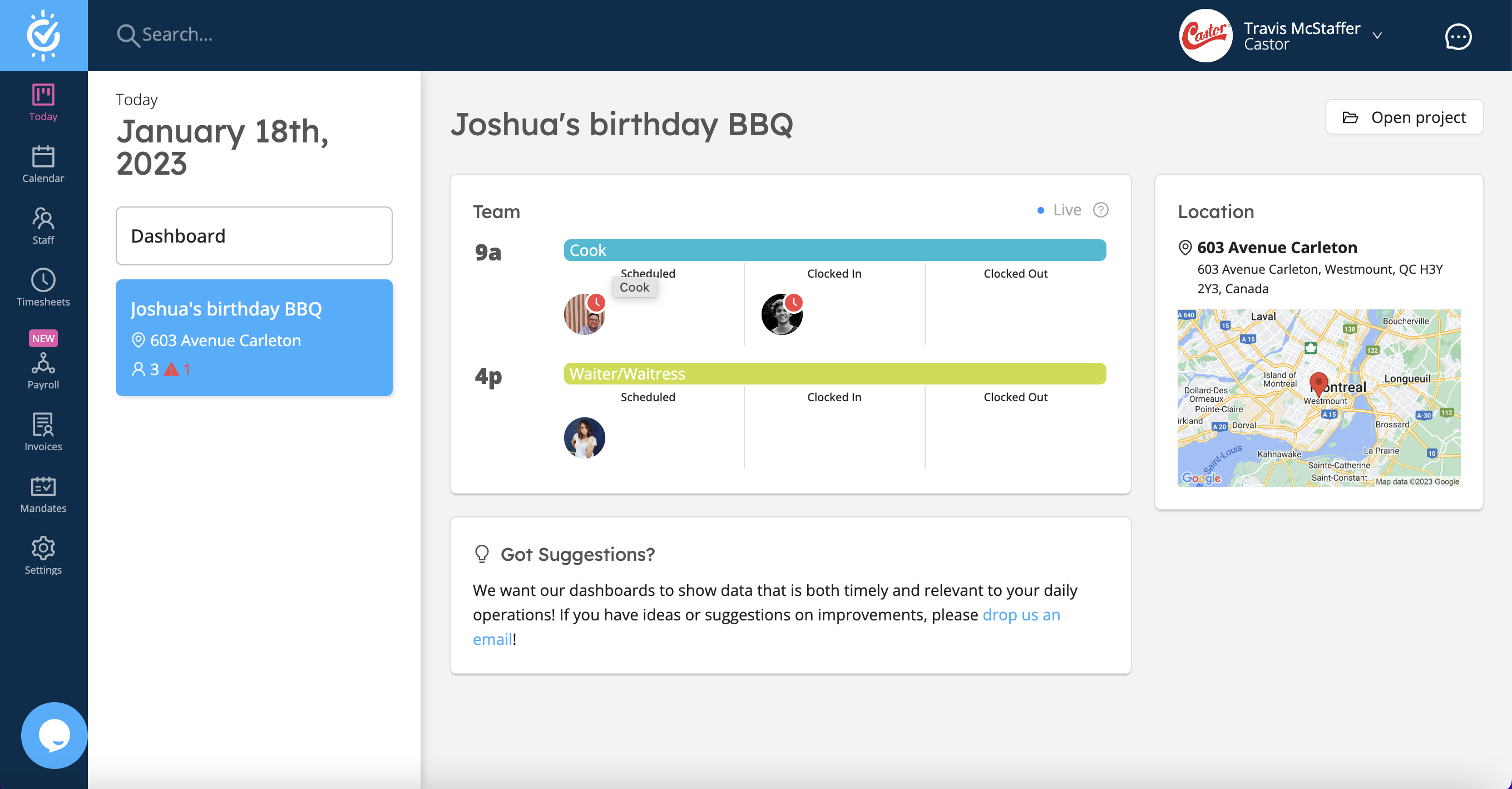 screenshot of Workstaff