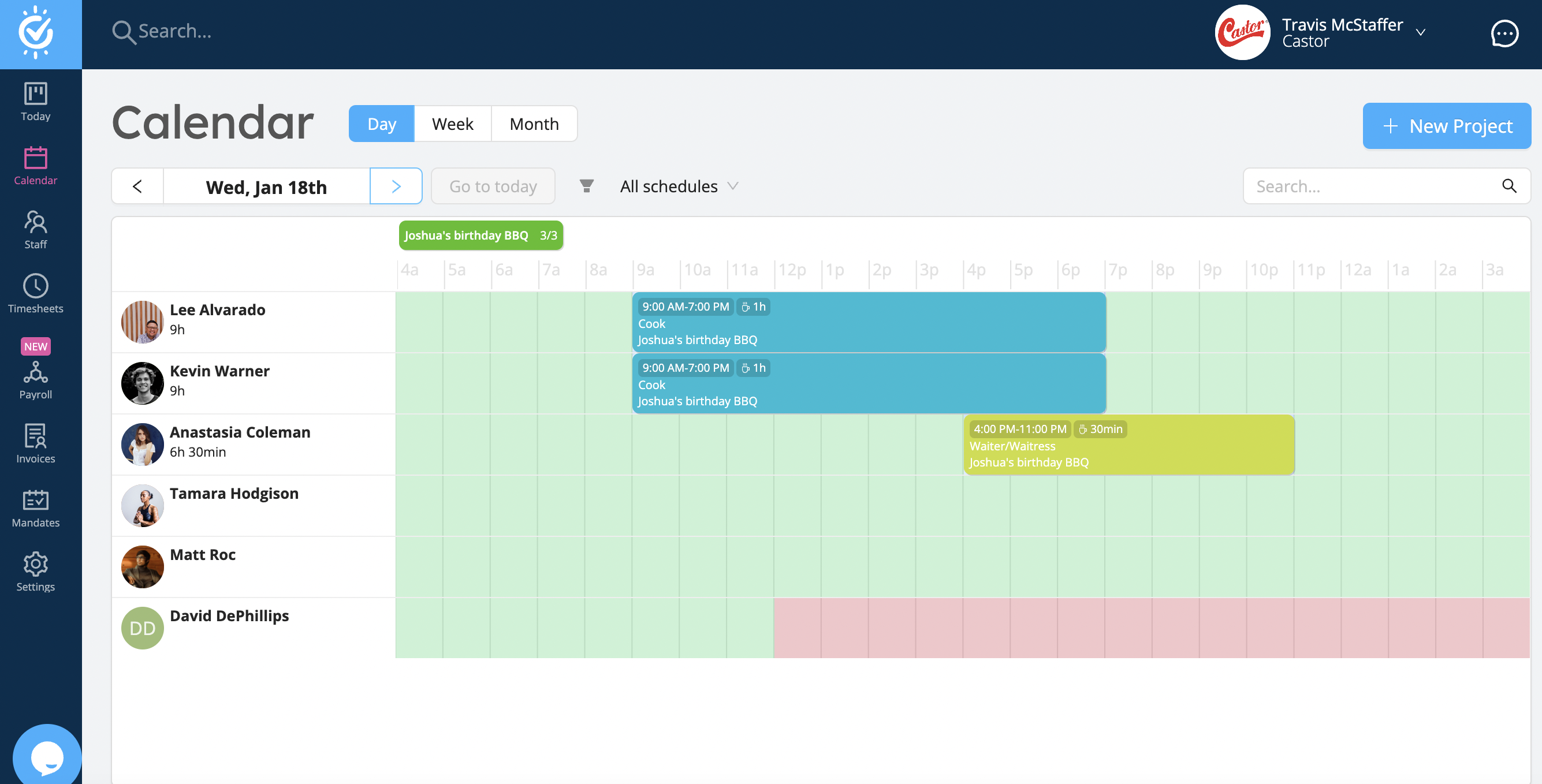 screenshot of Workstaff