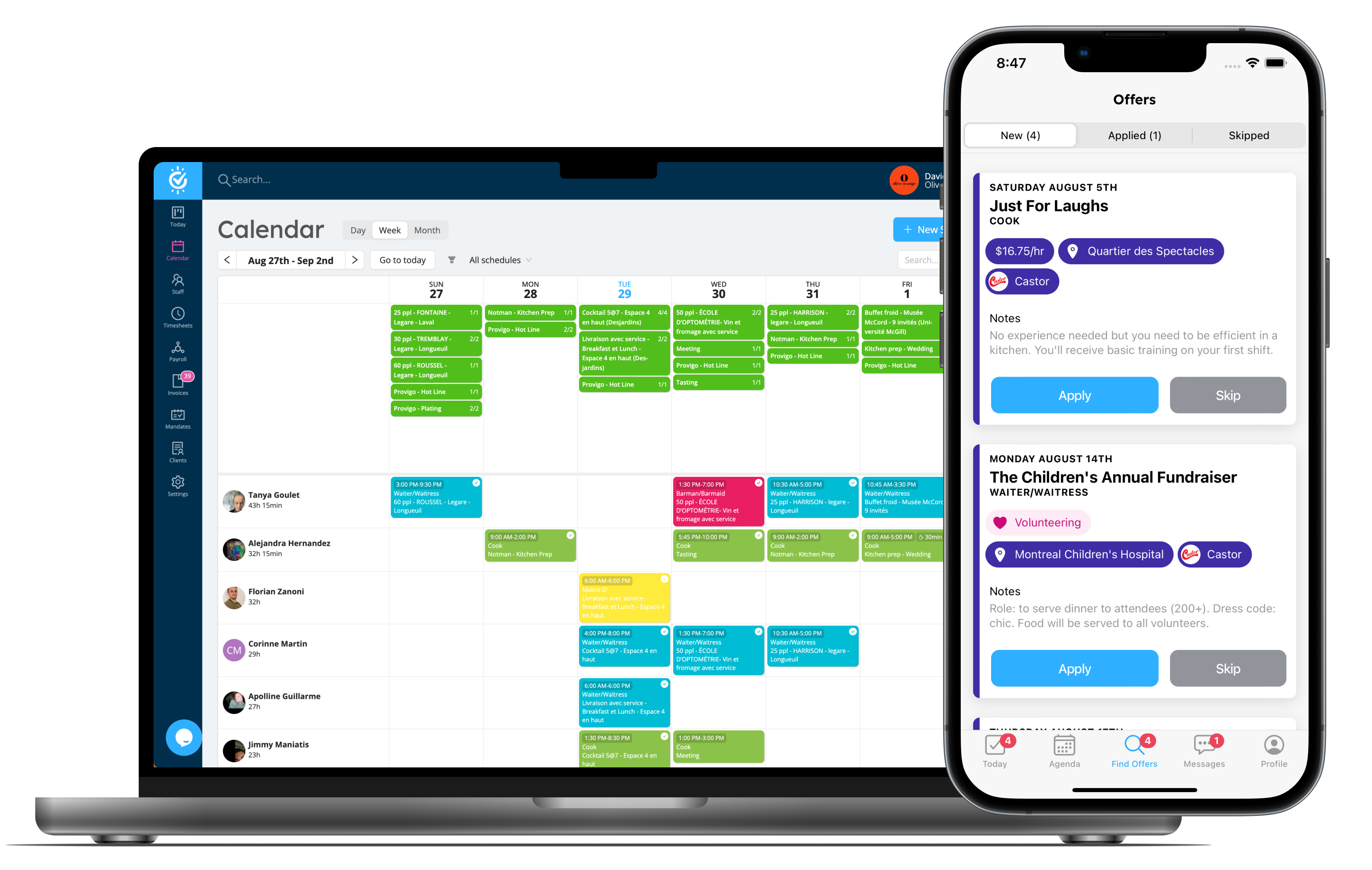 screenshot of Workstaff