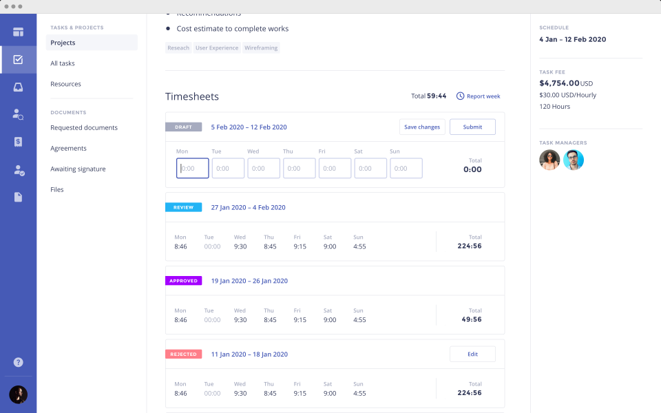 screenshot of Worksuite