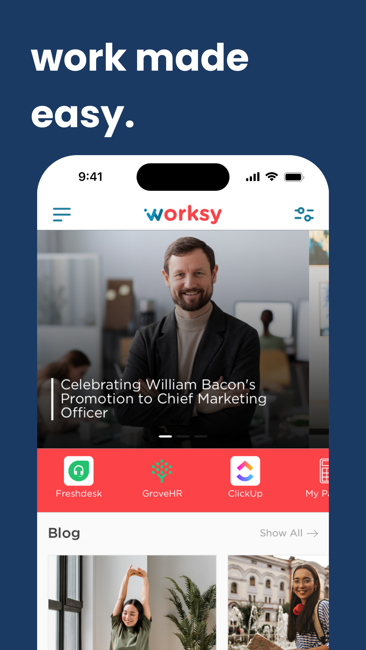 screenshot of Worksy