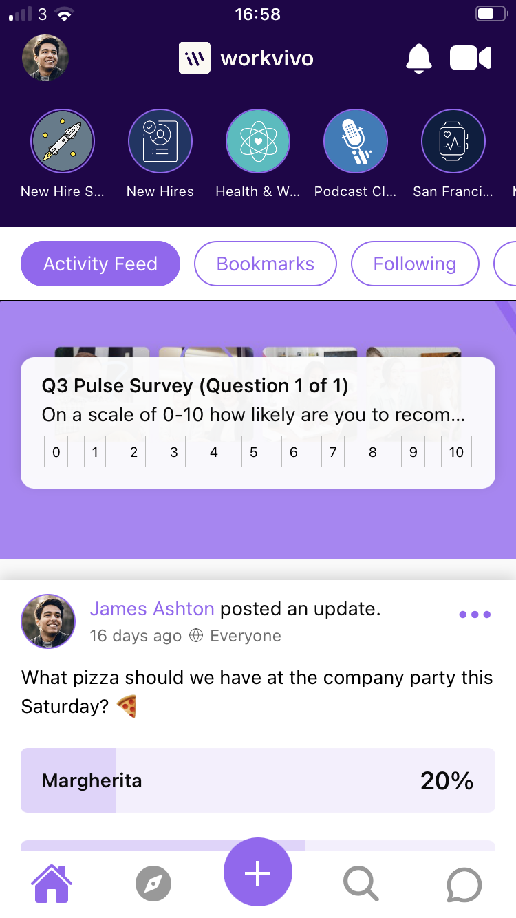 screenshot of Workvivo
