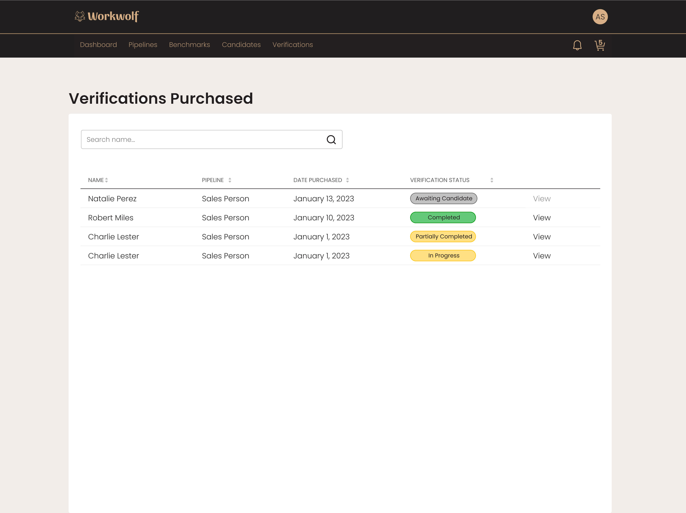 screenshot of Workwolf
