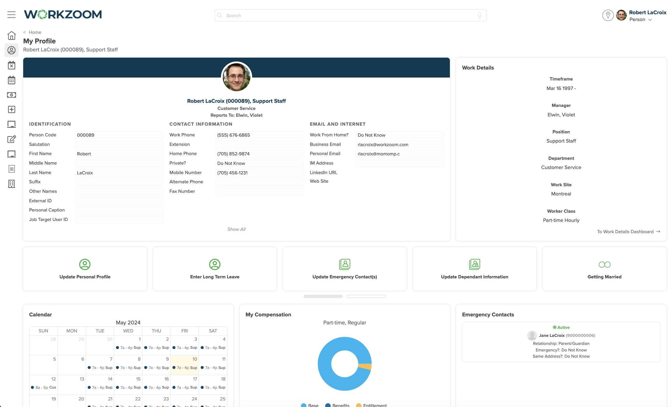 screenshot of Workzoom