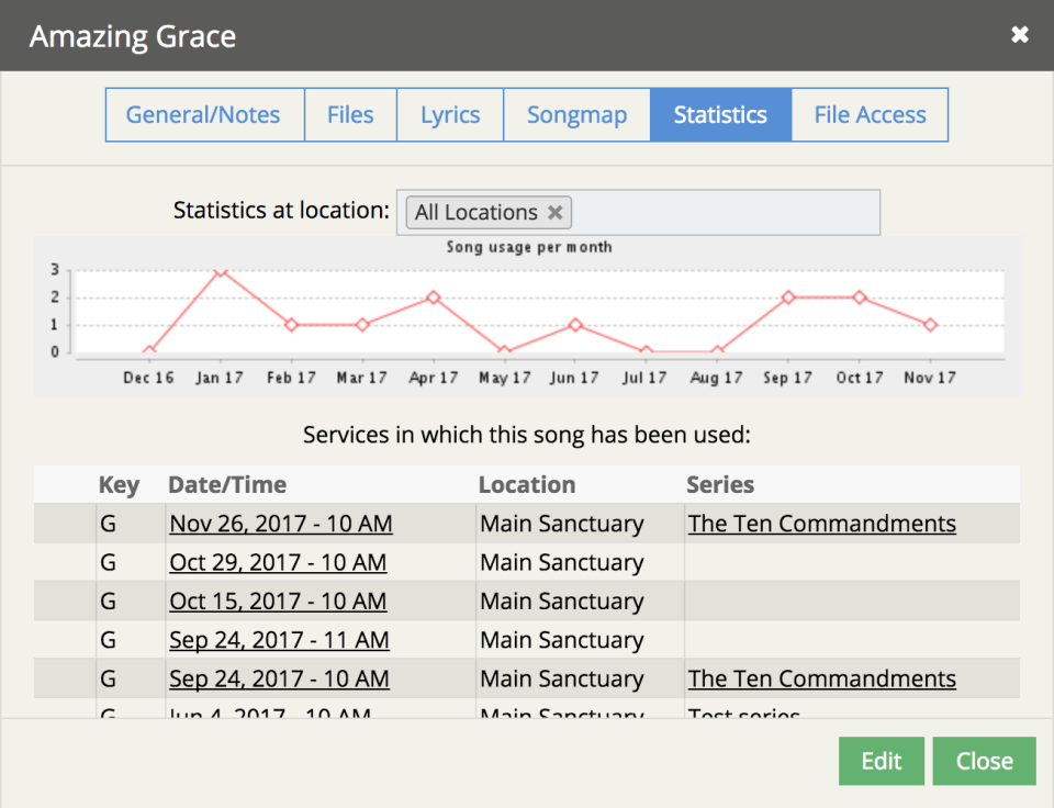 screenshot of WorshipPlanning.com