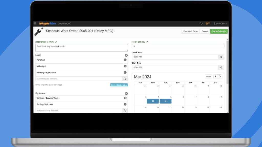 screenshot of WrightPlan