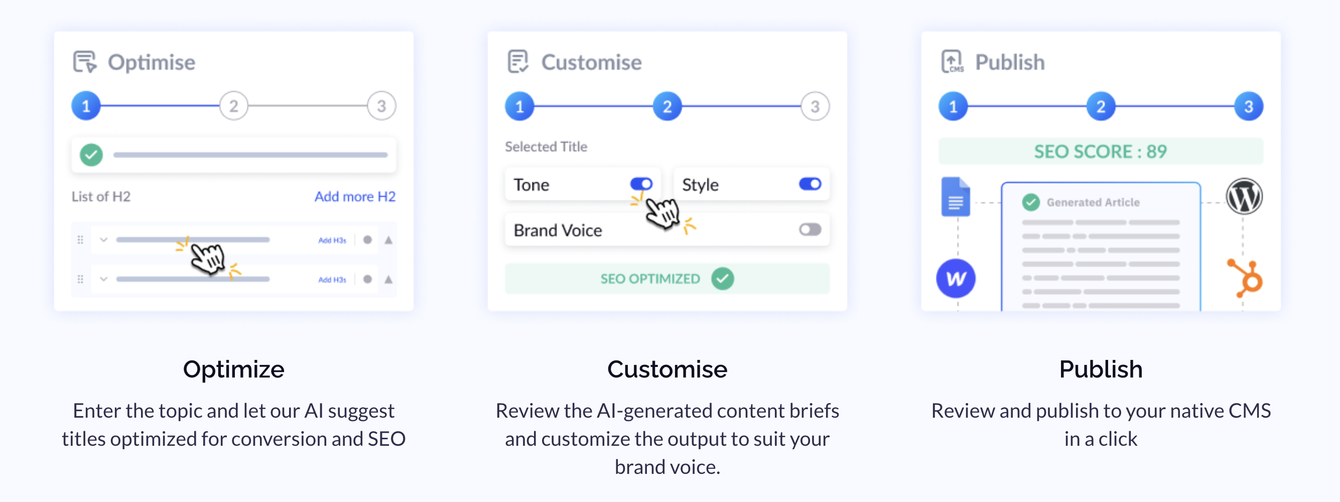 screenshot of WriteGenius