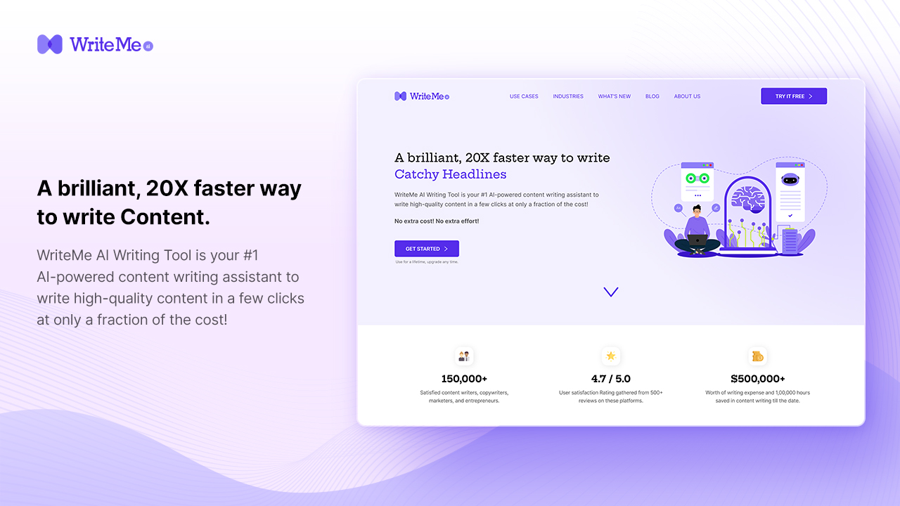 screenshot of WriteMe