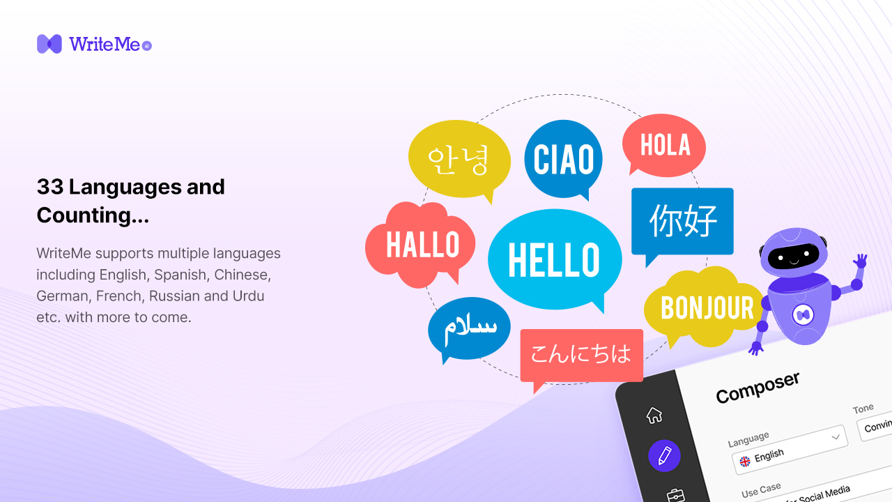 screenshot of WriteMe
