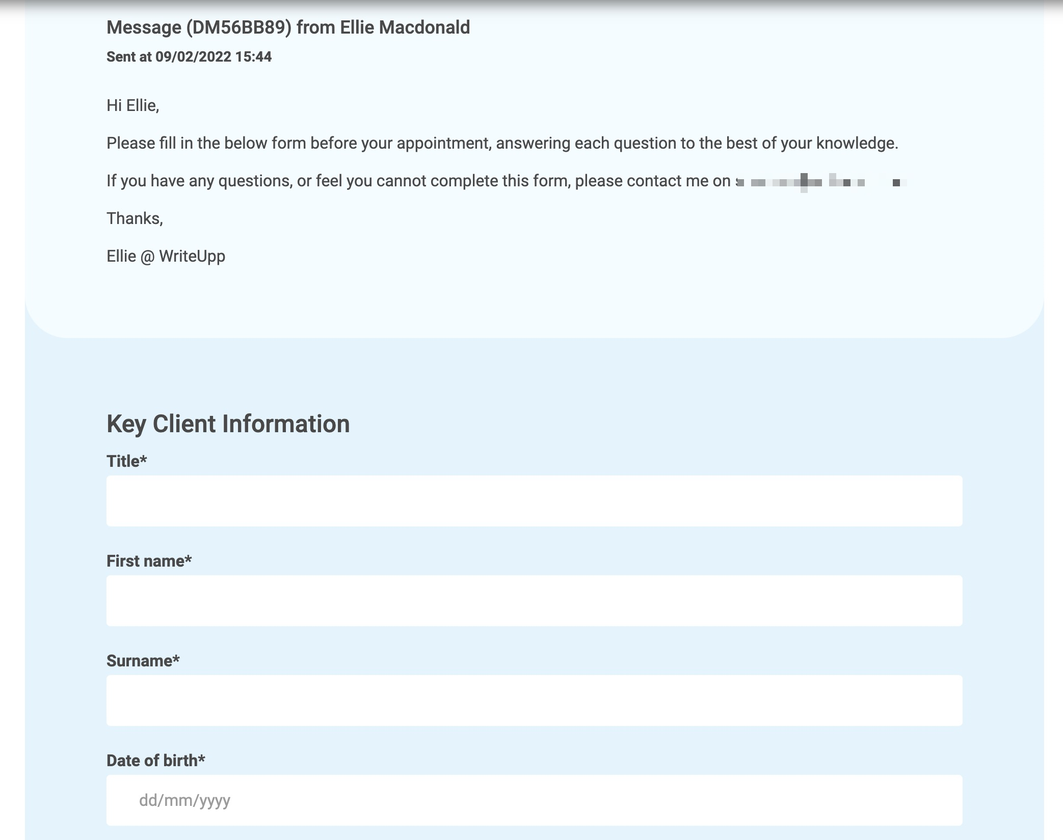 screenshot of WriteUpp