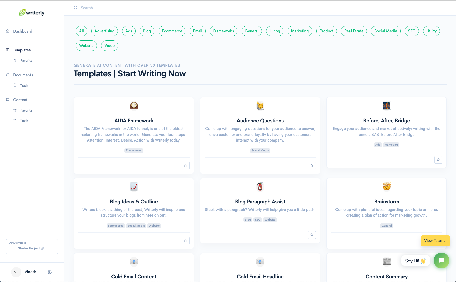 screenshot of Writerly