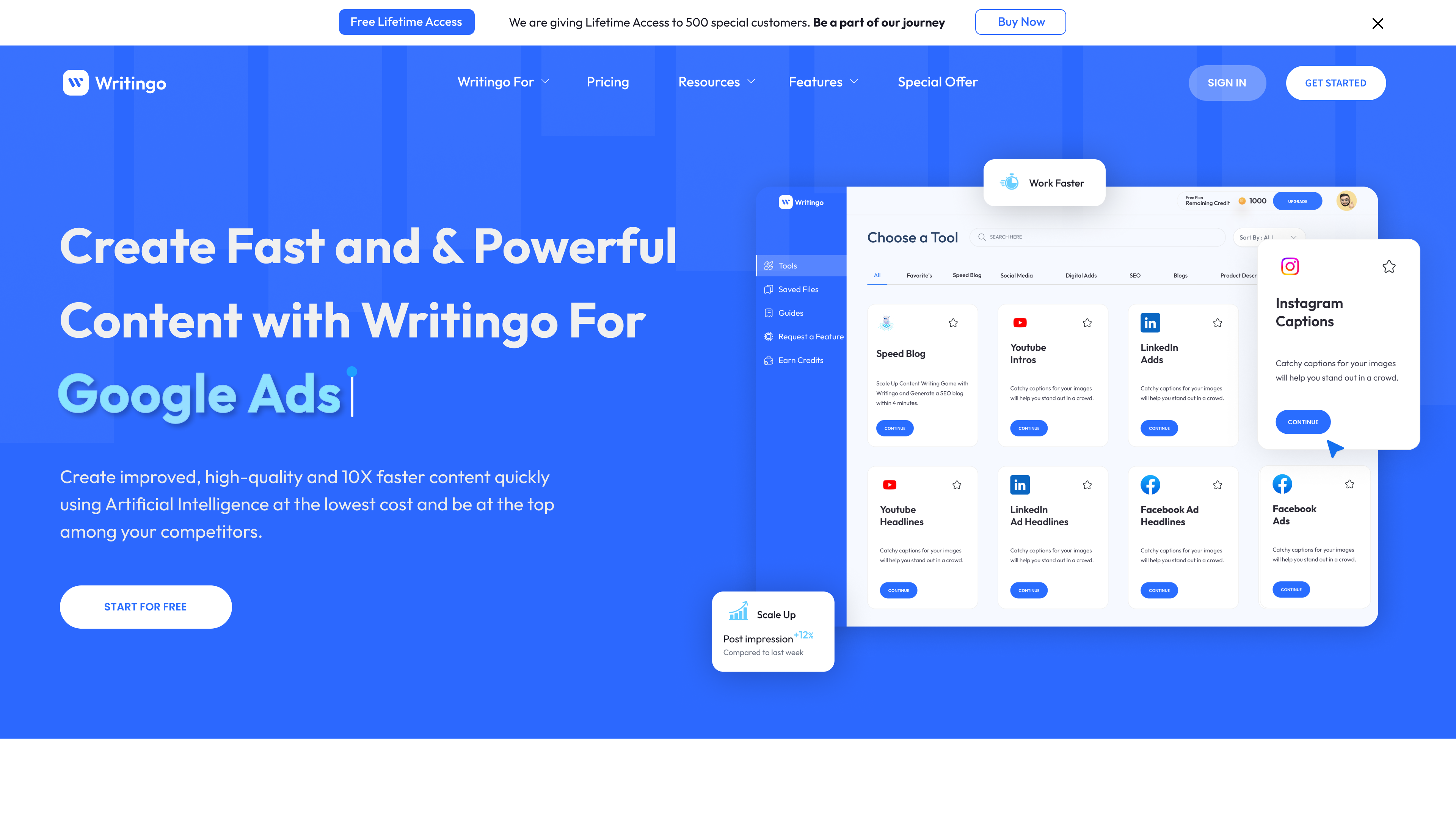 screenshot of Writingo
