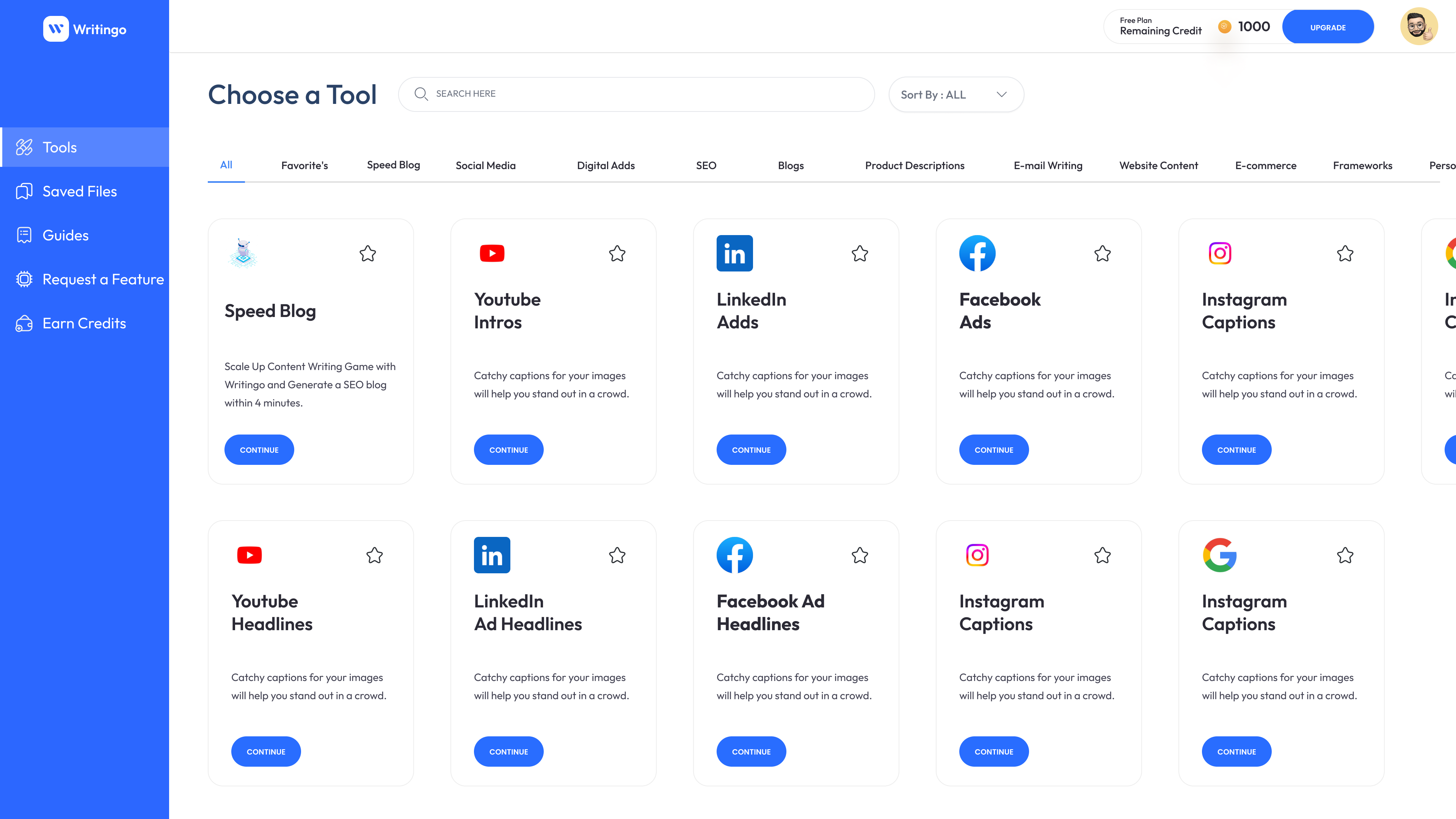 screenshot of Writingo