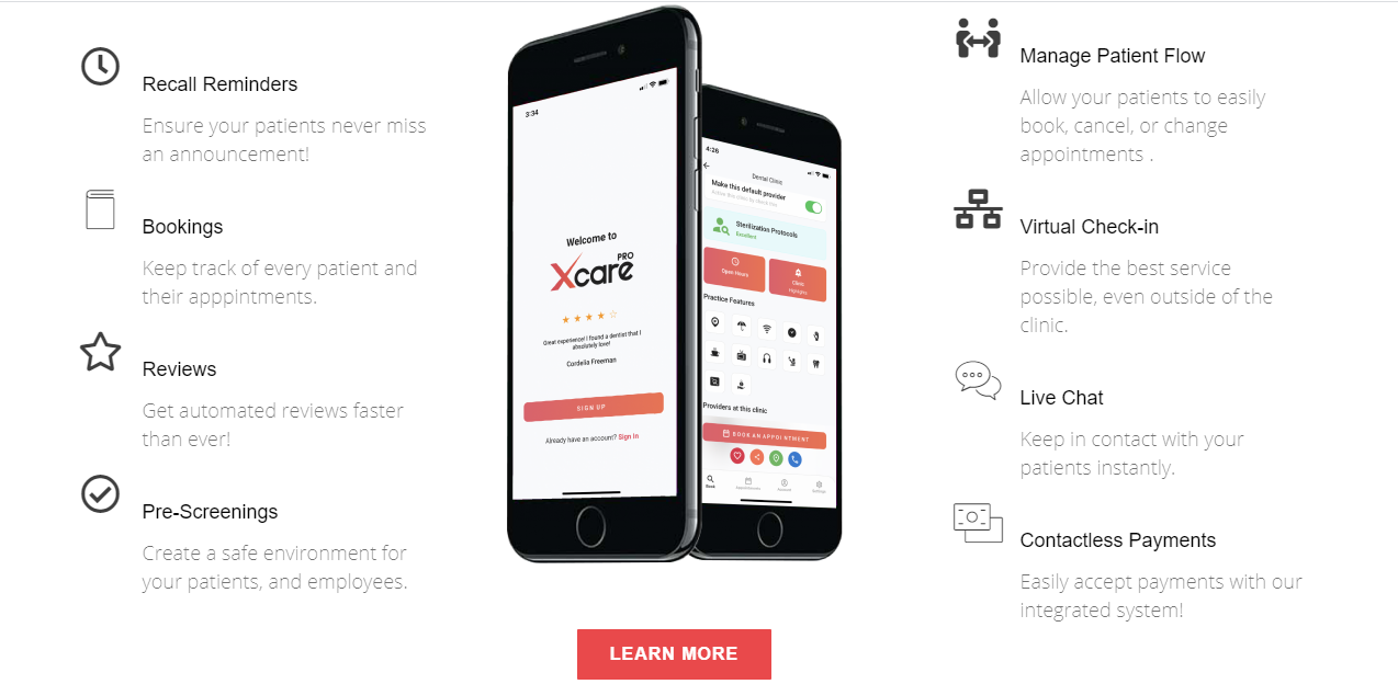 screenshot of XCare
